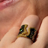 Silver “Ada” Ring with Chrome Diopside - Heron & Swan