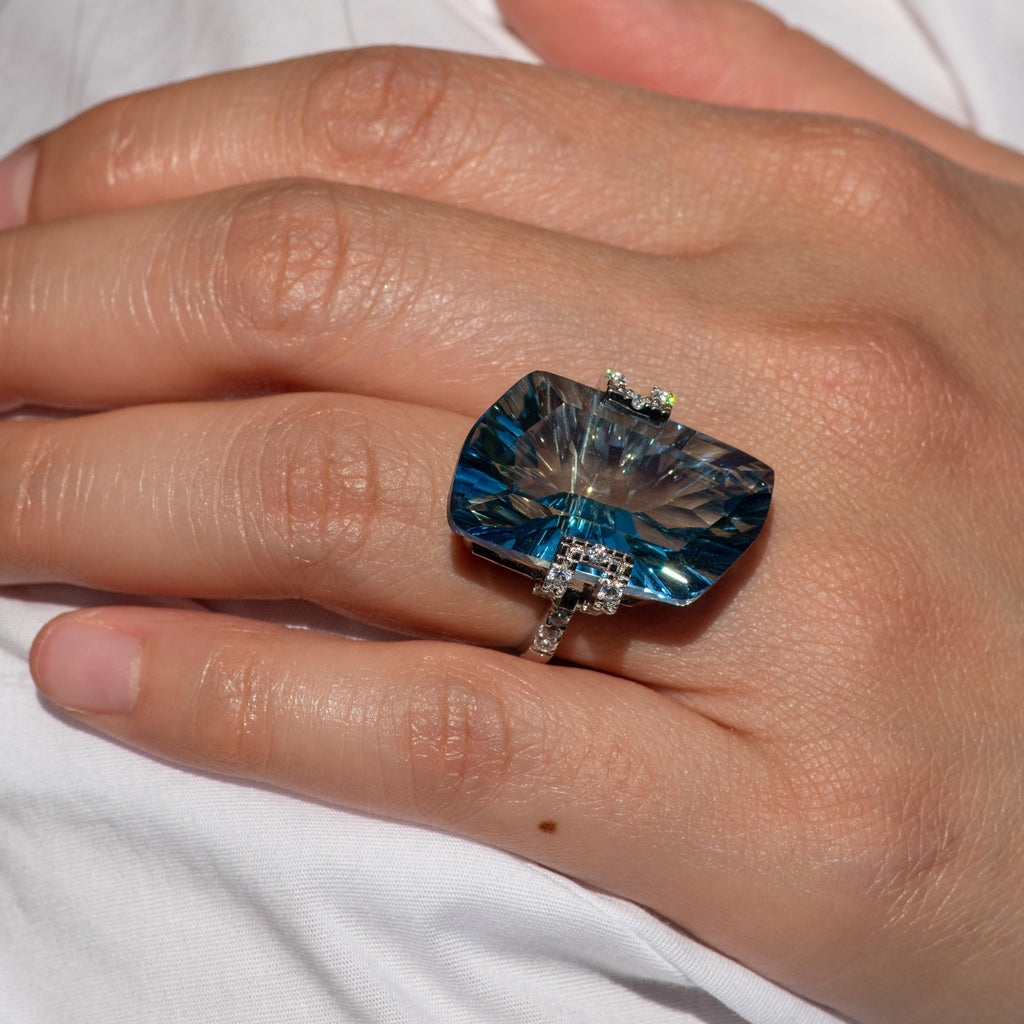 Silver "Everest" Blue Quartz Ring - Heron & Swan