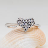 Love Moissanite Ring in Sterling Silver - Heron and Swan