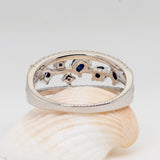 Afina Blue Sapphire Ring in Sterling Silver - Heron and Swan