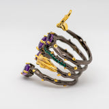 Daffodil Amethyst Ring - 2.26Ct Natural Amethyst in Sterling Silver - Heron and Swan
