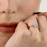 Love Moissanite Ring in Sterling Silver - Heron and Swan