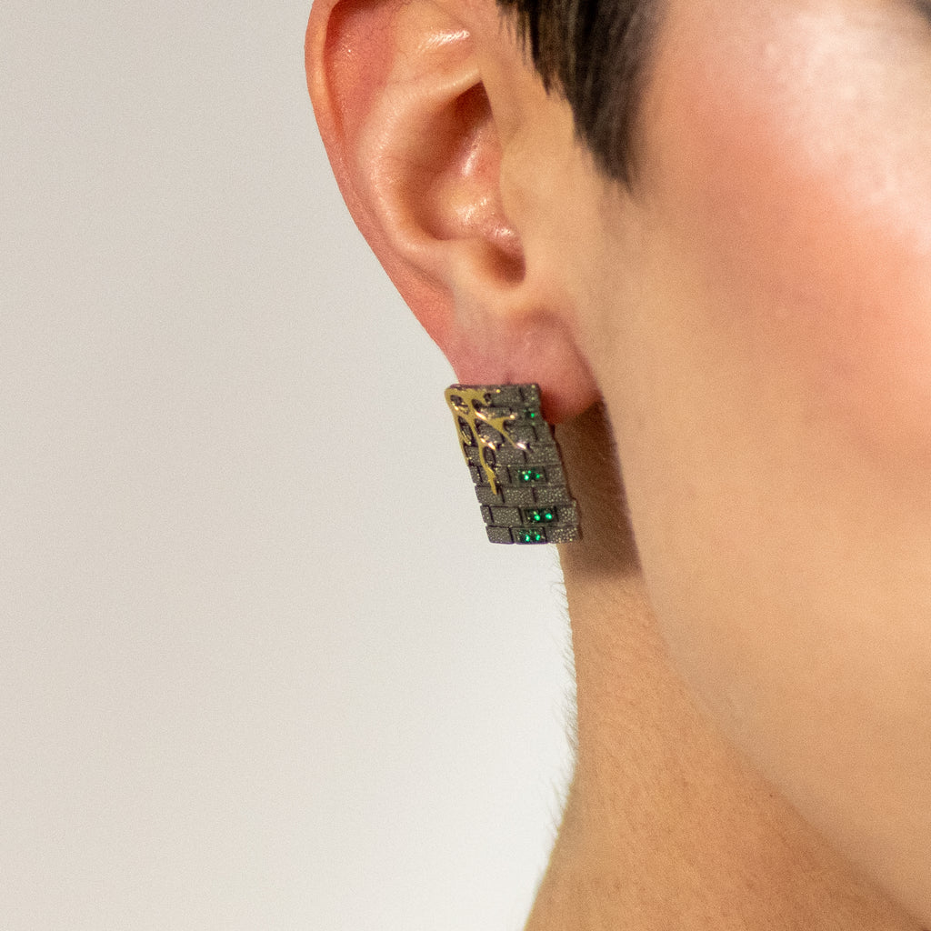 Orna Green Spinel Earrings in Sterling Silver - Heron and Swan