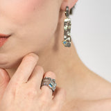 Livia Topaz Ring in Sterling Silver - Heron and Swan