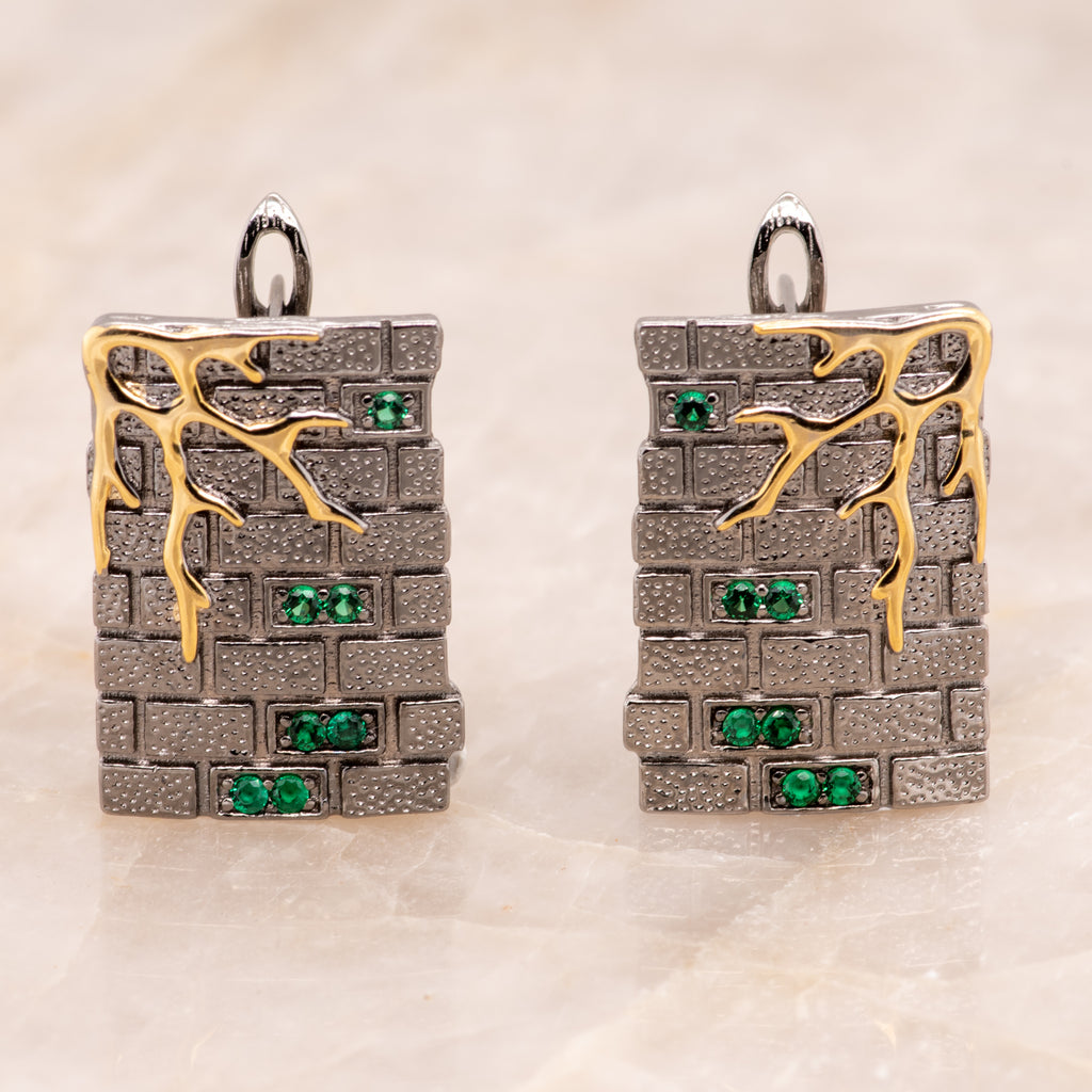 Orna Green Spinel Earrings in Sterling Silver - Heron and Swan