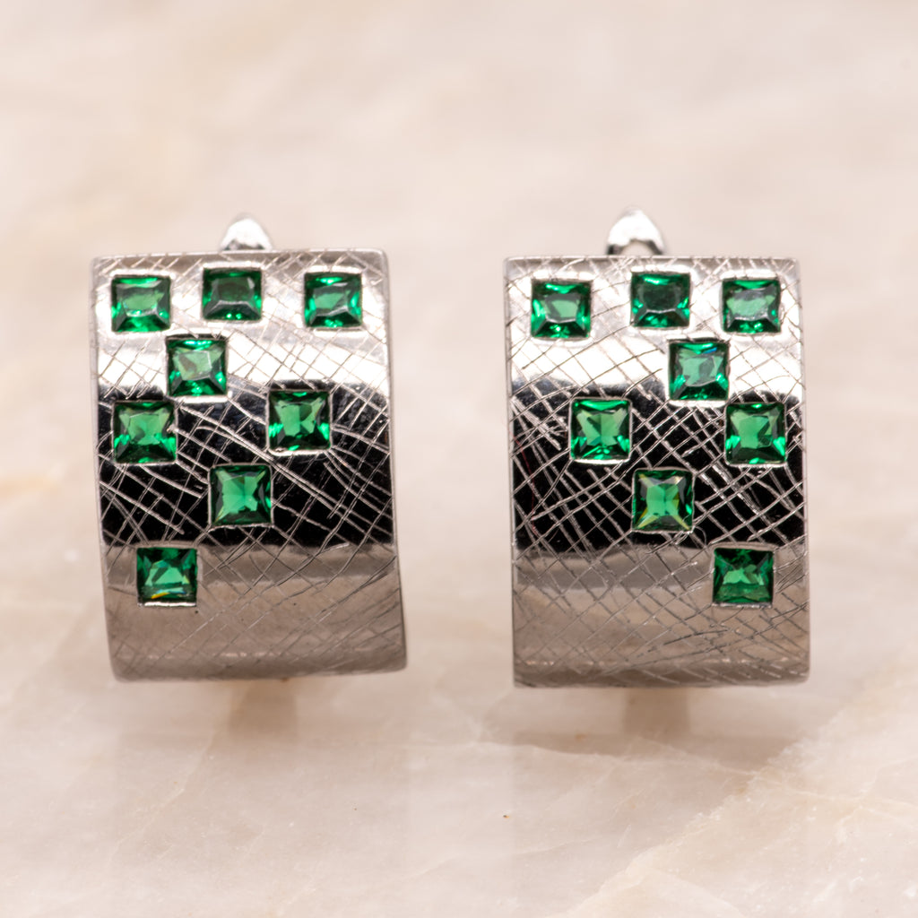 Ezmeralda Green Spinel Earrings in Sterling Silver - Heron and Swan