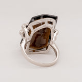 Everest Smokey Quartz Ring in Sterling Silver - Heron and Swan