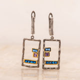 Araceli Blue Spinel Earrings in Sterling Silver - Heron and Swan