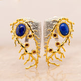 Dion Lapis Earrings in Sterling Silver - Heron and Swan