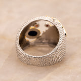 Dion Lapis Ring in Sterling Silver - Heron and Swan