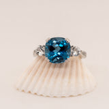 Melina London Blue Topaz Ring - Heron and Swan