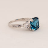 Melina London Blue Topaz Ring - Heron and Swan