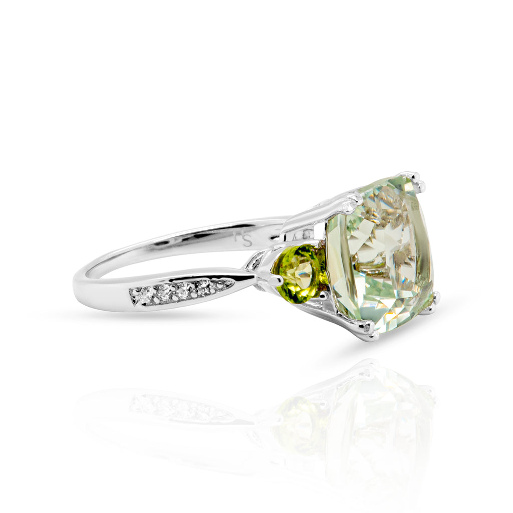 Melina Green Amethyst Ring - Heron and Swan