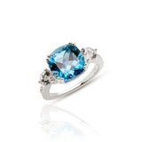 Melina London Blue Topaz Ring - Heron and Swan