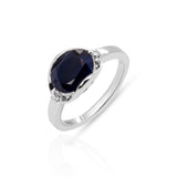 Okelani Blue Sapphire Ring in Sterling Silver - Heron and Swan