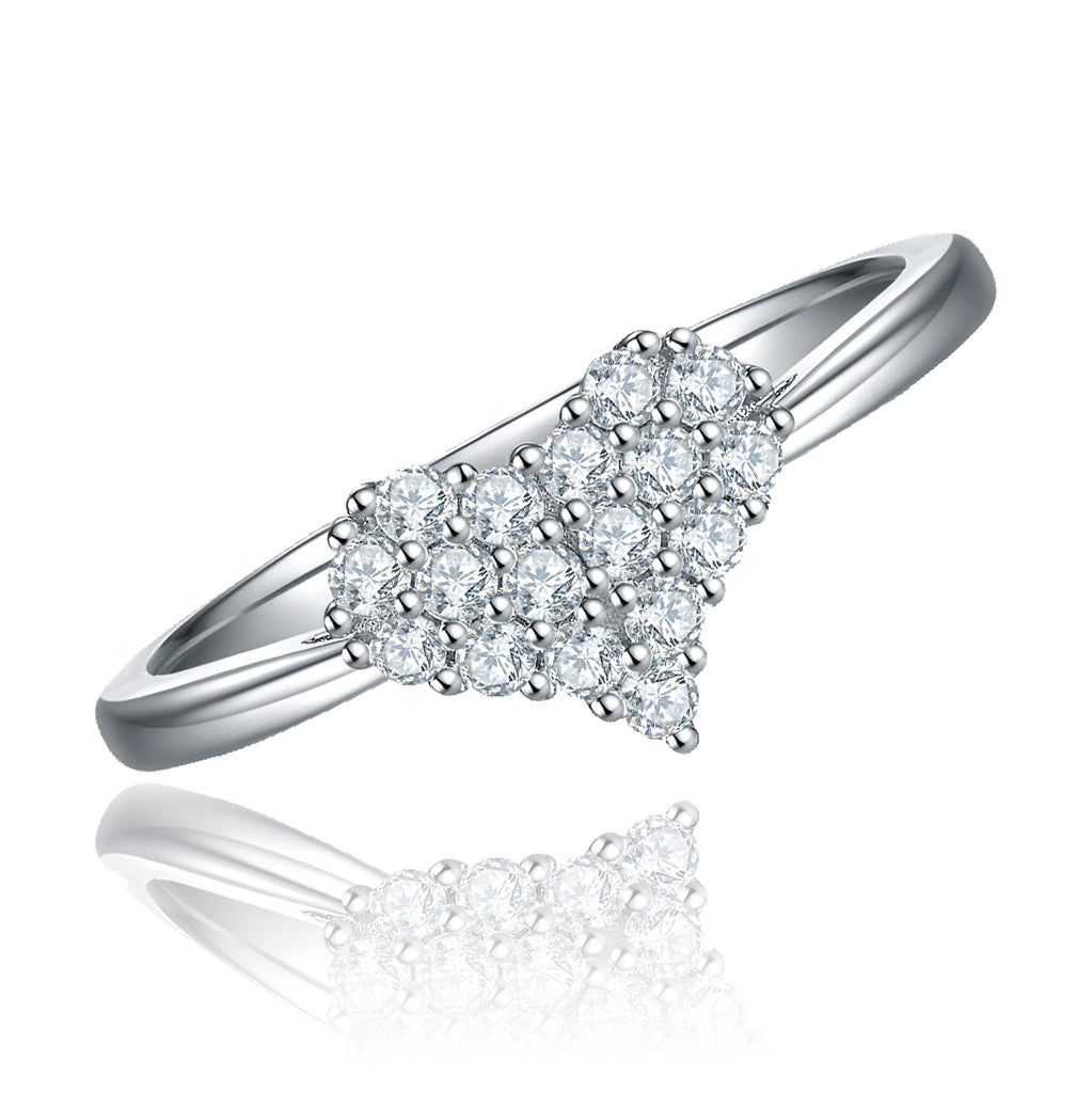 Love Moissanite Ring in Sterling Silver - Heron and Swan