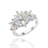 Ethiopian Opal Ring in Sterling Silver - Handcrafted with Genuine Opal Stone - Heron and Swan