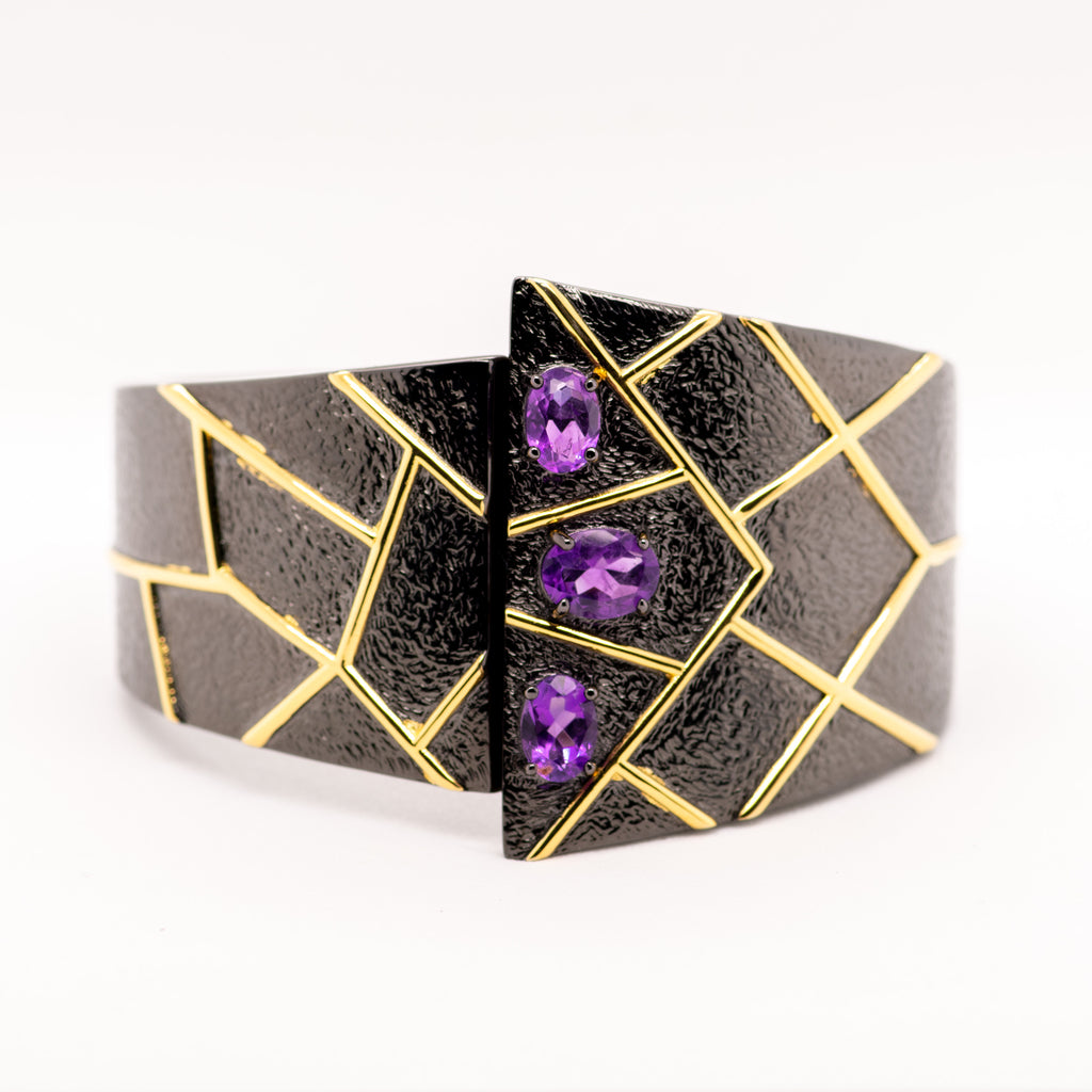Paradox Amethyst Bracelet in Sterling Silver - Heron and Swan
