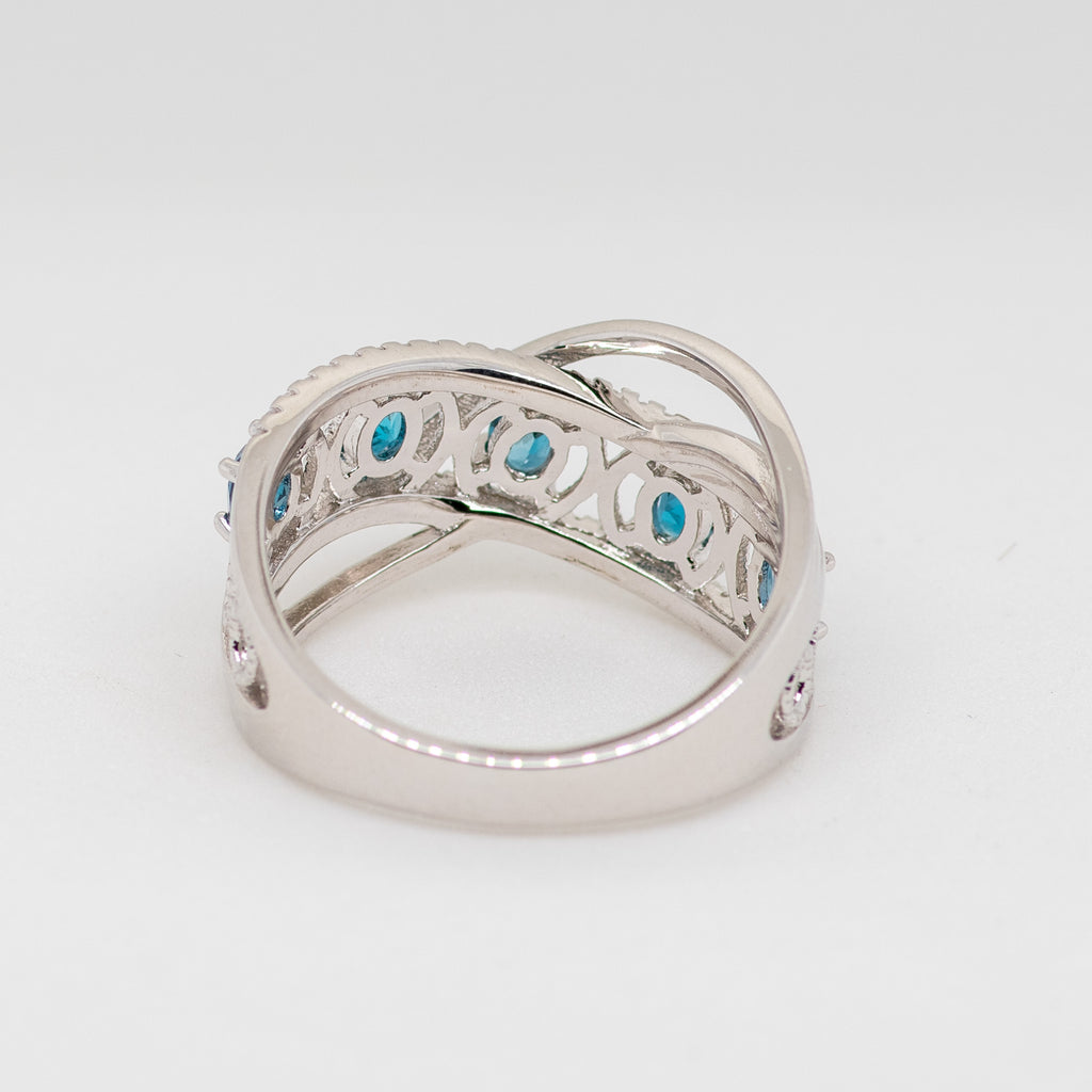 Parity London Blue Topaz Ring in Sterling Silver - Heron and Swan