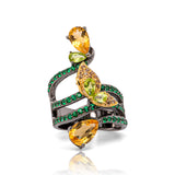 Sulphur Citrine Ring in Sterling Silver - Heron and Swan