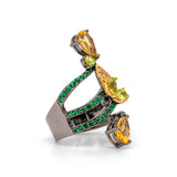 Sulphur Citrine Ring in Sterling Silver - Heron and Swan
