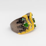 Ada Chrome Diopside Ring in Sterling Silver - Heron and Swan