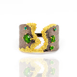 Ada Chrome Diopside Ring in Sterling Silver - Heron and Swan
