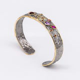 Rossa Amethyst Garnet Corundum Bracelet in Sterling Silver - Heron and Swan