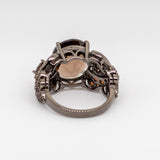 Smoky Quartz Ring in Sterling Silver - Heron and Swan