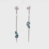Silver "Retta" Drop  London Blue Topaz Earrings