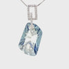 Silver "Everest" Blue Quartz Stone Pendant 