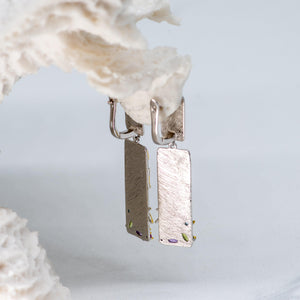 Silver "Terra" Amethyst Topaz Peridot Earrings - Heron & Swan
