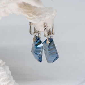 Silver "Everest" Blue Quartz Stone Earrings - Heron & Swan
