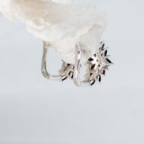 Silver "Plum" Garnet Stone Earrings - Heron & Swan