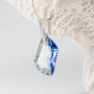Silver "Everest" Blue Quartz Stone Pendant - Heron & Swan