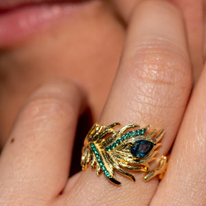 Silver "Plum" London Blue Topaz Stone Ring - Heron & Swan