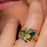Silver "Plum" London Blue Topaz Stone Ring - Heron & Swan