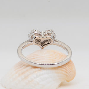 Love Moissanite Ring in Sterling Silver - Heron and Swan