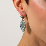 Mint Sky Blue Topaz Earrings in Sterling Silver - Heron and Swan