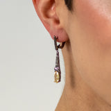 Aurelia Zircon Earrings in Sterling Silver - Heron and Swan