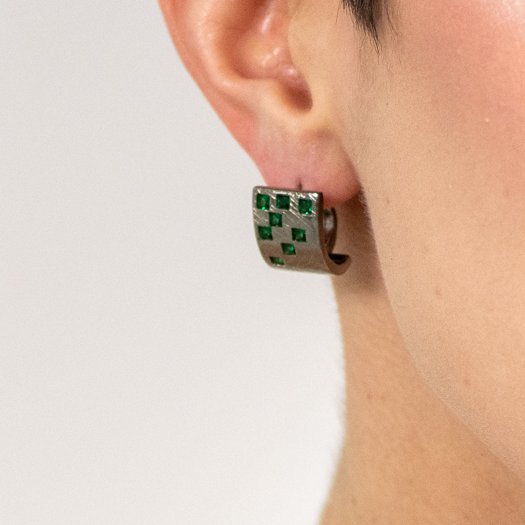 Ezmeralda Green Spinel Earrings in Sterling Silver - Heron and Swan