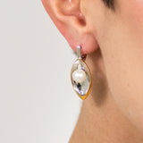 Bela Freshwater Pearl Earrings in Sterling Silver - Heron and Swan