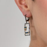 Araceli Blue Spinel Earrings in Sterling Silver - Heron and Swan