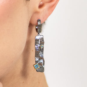 Livia Topaz Earrings in Sterling Silver - Heron and Swan