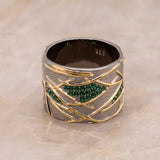 Ivy Green Spinel Ring in Sterling Silver - Heron and Swan
