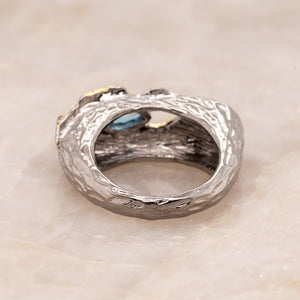 Neela Topaz Ring in Sterling Silver - Heron and Swan