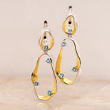 Swirl Blue Topaz Earrings in Sterling Silver - Heron and Swan