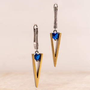 Sena Blue Spinel Earrings in Sterling Silver - Heron and Swan