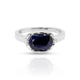Okelani Blue Sapphire Ring in Sterling Silver - Heron and Swan