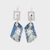 Silver "Everest" Blue Quartz Stone Earrings